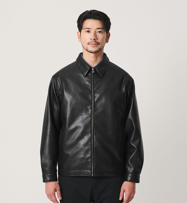 BEAUTY&YOUTH UNITED ARROWS「【WEB限定 WARDROBE SMART】レザーライク ジップ ブルゾン」|ブルゾン・スタジャン|