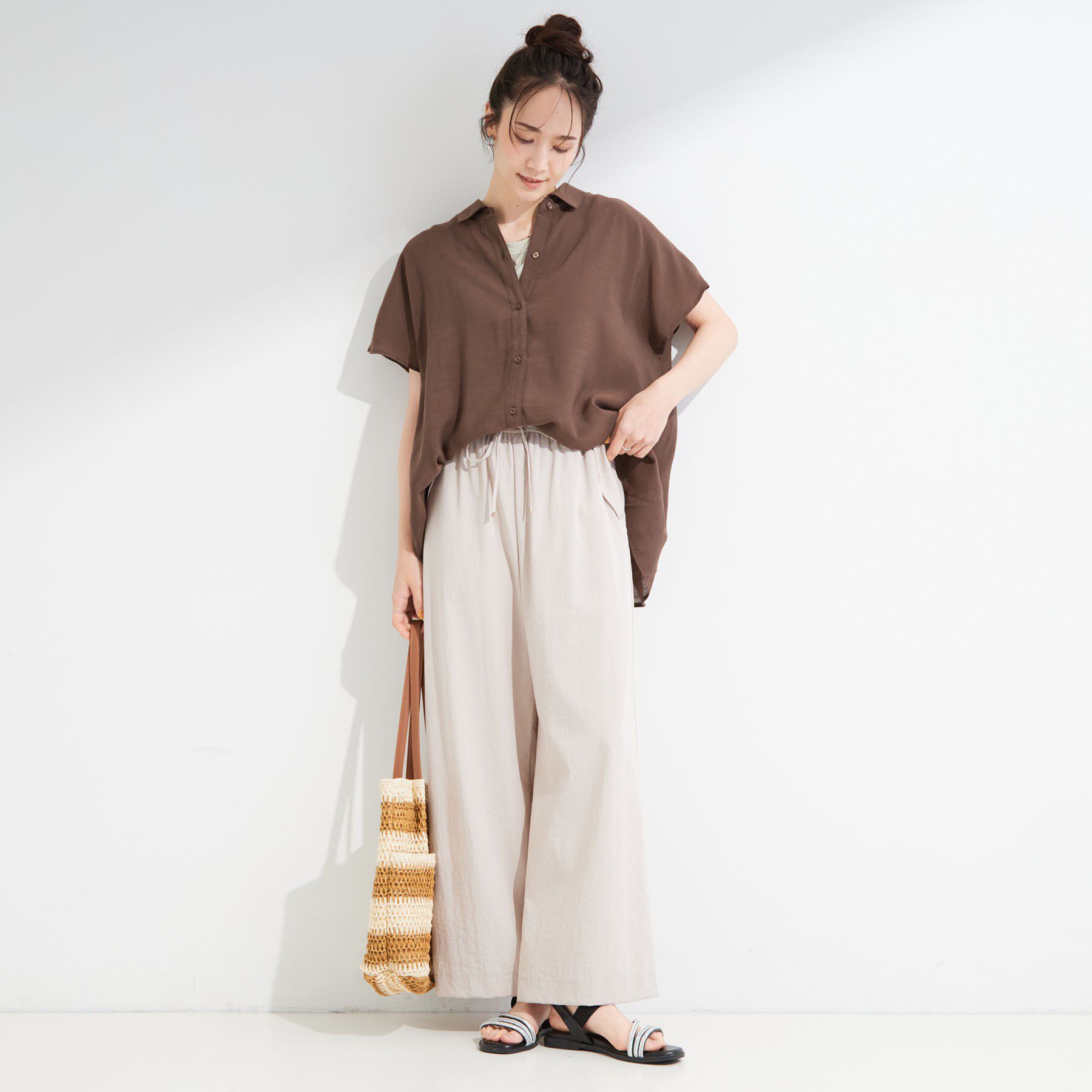 SHOO･LA･RUE「【UV/洗濯機可】ほんのりシアーで上品な バックギャザーブラウス」|シャツ・ブラウス|