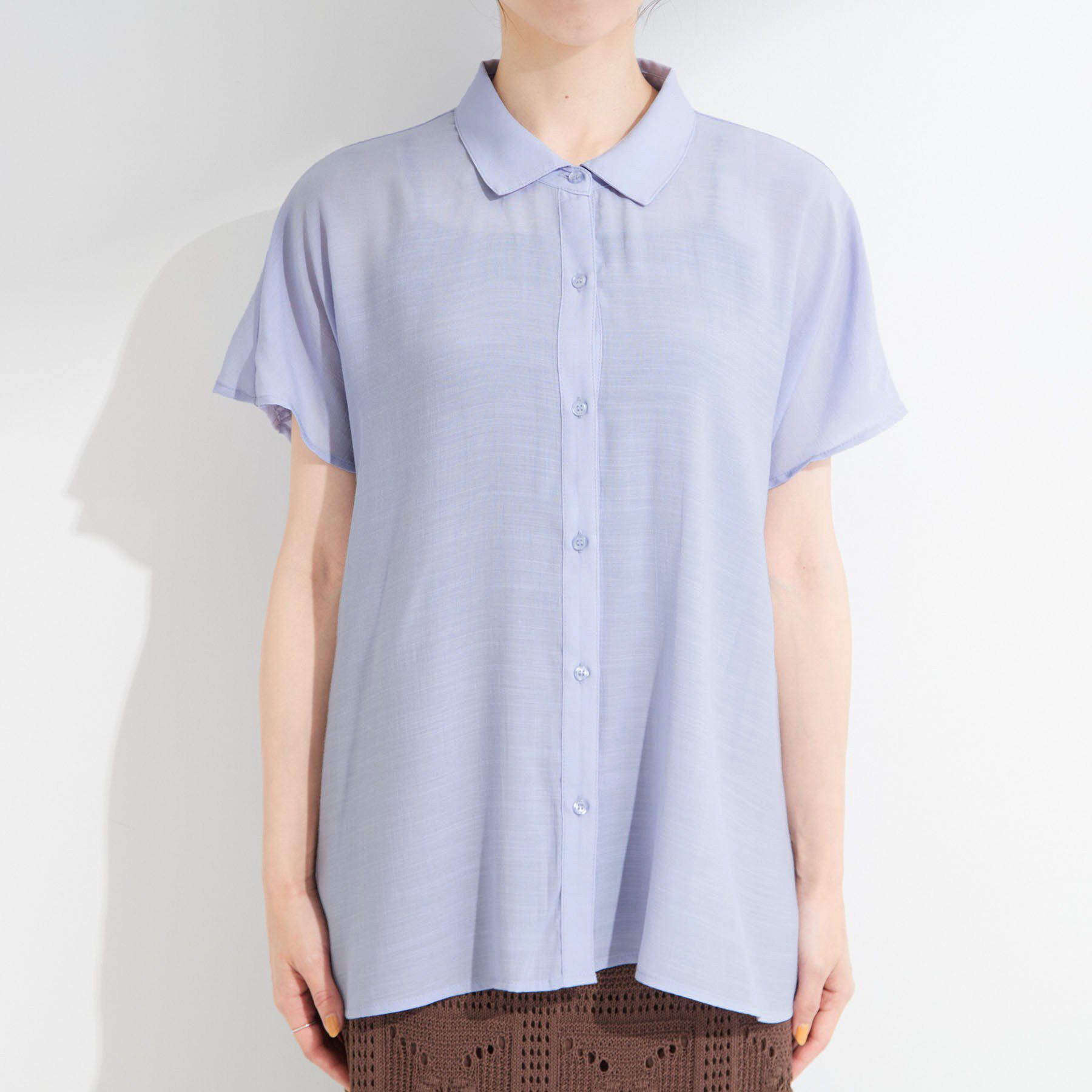 SHOO･LA･RUE「【UV/洗濯機可】ほんのりシアーで上品な バックギャザーブラウス」|シャツ・ブラウス|