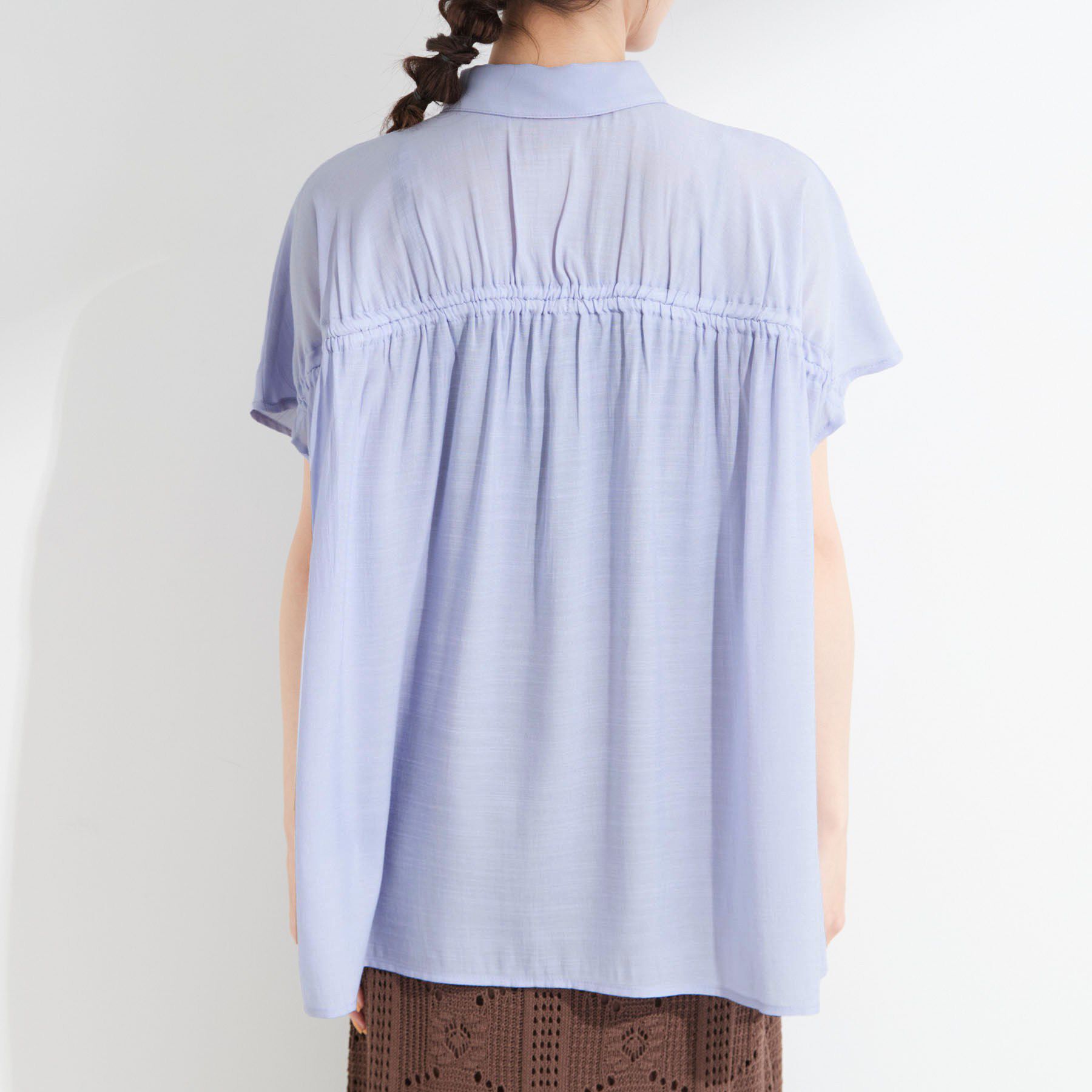 SHOO･LA･RUE「【UV/洗濯機可】ほんのりシアーで上品な バックギャザーブラウス」|シャツ・ブラウス|
