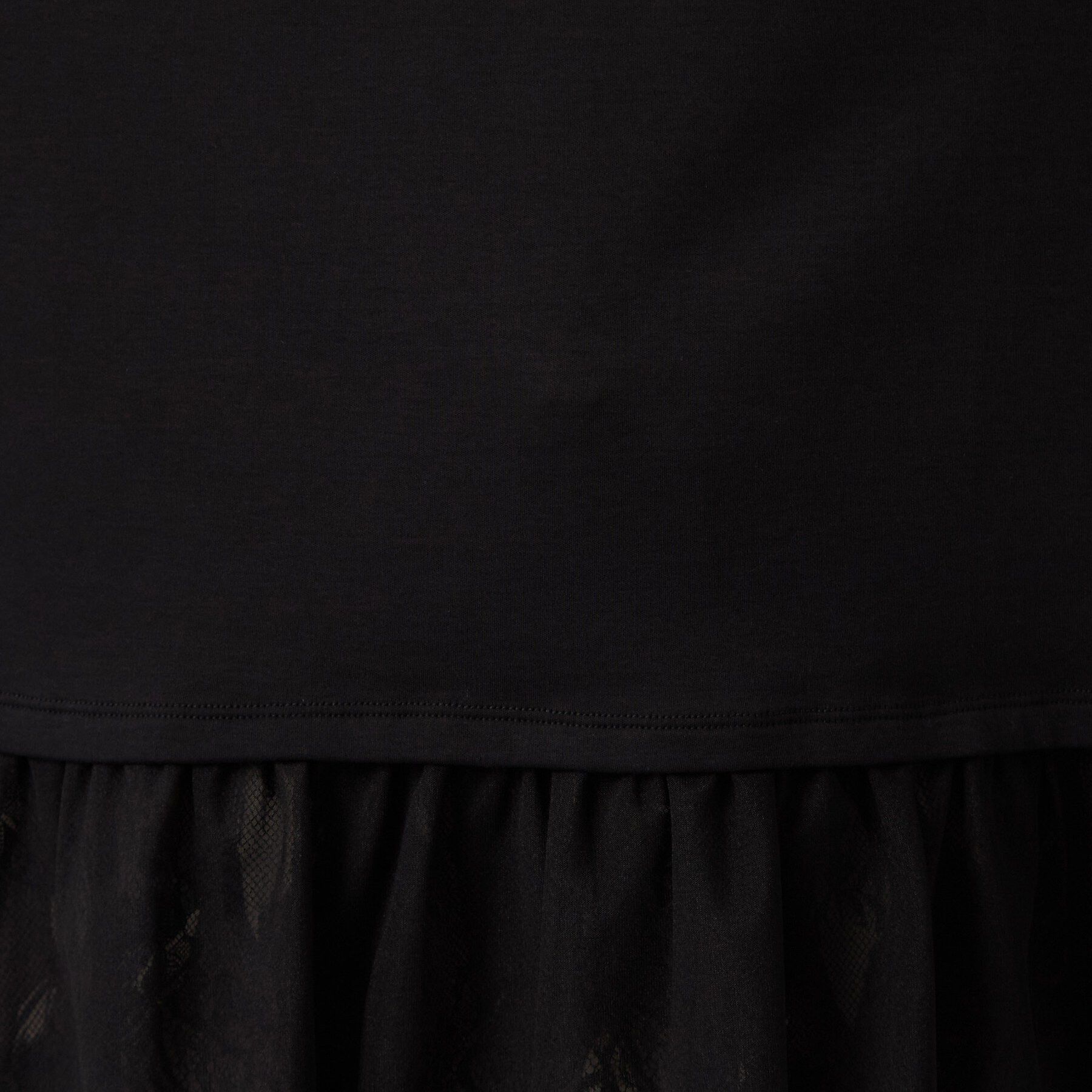 SHOO･LA･RUE「【UV/抗菌防臭/S-LL】1枚でサマ見え 裾レースTシャツ」|Tシャツ・カットソー|