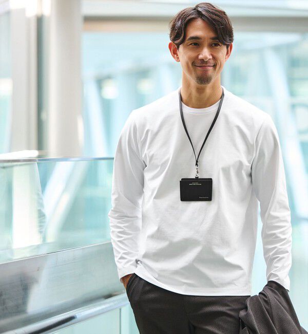 UNITED ARROWS green label relaxing「【WEB限定】JUST fit クリーン カノコ ジャケイン 長袖 Tシャツ -抗菌-」|Tシャツ・カットソー|WHITE