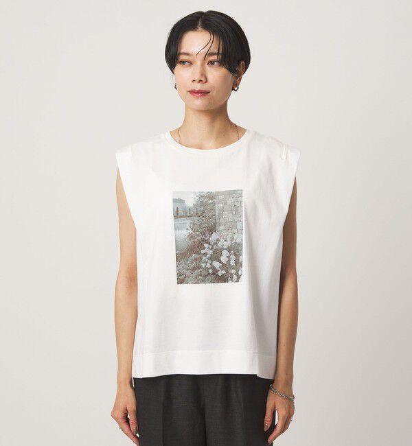 UNITED ARROWS green label relaxing「フォトプリント フレンチスリーブ Tシャツ 接触冷感」|Tシャツ・カットソー|