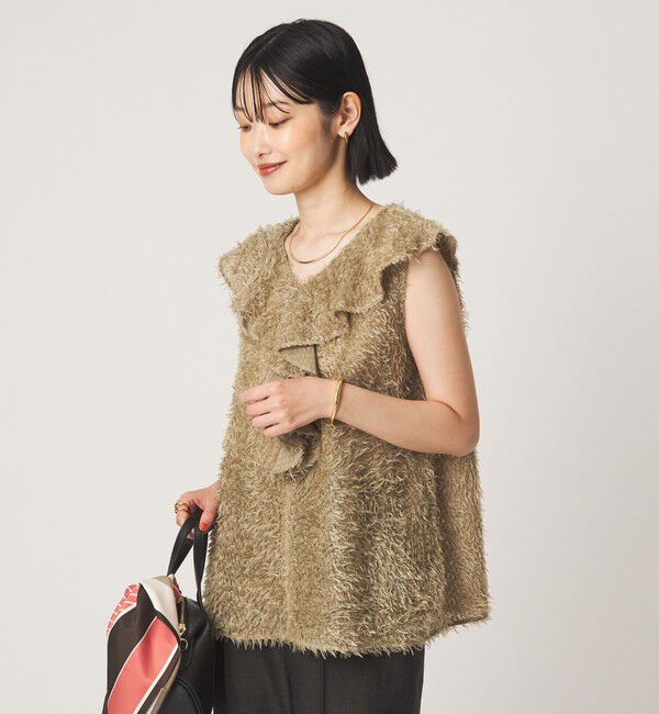 UNITED ARROWS green label relaxing「シアー ジャガード ノースリーブ ブラウス」|シャツ・ブラウス|BEIGE