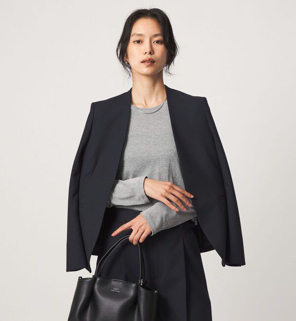 UNITED ARROWS green label relaxing「シャイニーラメ クルーネック ロングスリーブ カットソー」|Tシャツ・カットソー|LT.GRAY