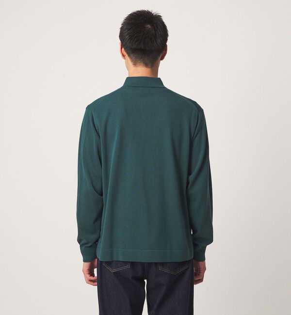 UNITED ARROWS green label relaxing「クレープヤーン 長袖 ニット ポロカーディガン -ハンドウォッシャブル-」|カーディガン|