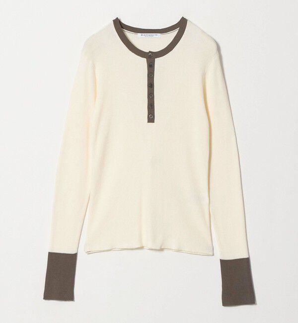 BEAUTY&YOUTH UNITED ARROWS「バイカラー ヘンリーネック リブ ニットプルオーバー ウォッシャブル」|ニット・セーター|