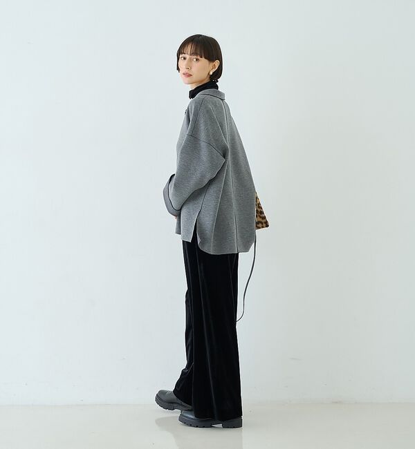 Rouge vif「【セットアップ対応】メランジダンボールプルオーバー / Vネックブラウス【予約】」|シャツ・ブラウス|