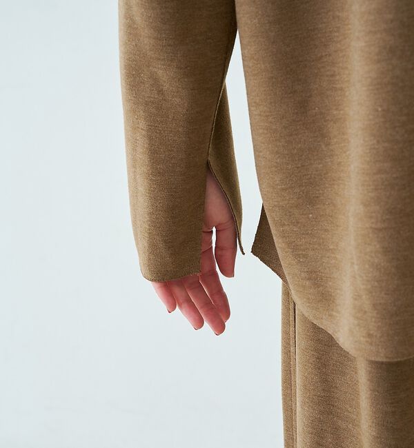 Rouge vif「【セットアップ対応】メランジダンボールプルオーバー / Vネックブラウス【予約】」|シャツ・ブラウス|
