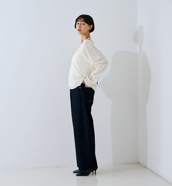 Rouge vif「【2点セット】シアーベロアストライプアンサンブル」|Tシャツ・カットソー|