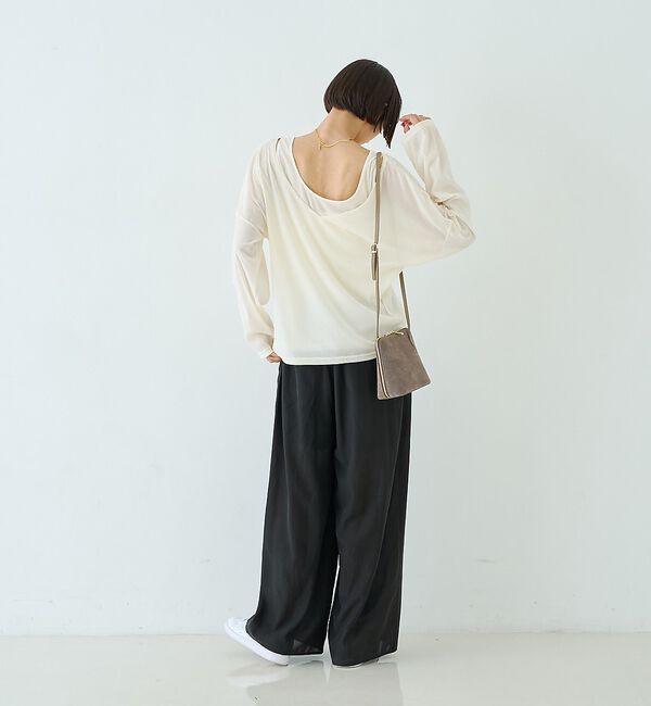 Rouge vif「【2点セット】シアーベロアストライプアンサンブル」|Tシャツ・カットソー|