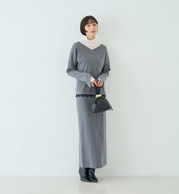 Rouge vif「【セットアップ対応】前後2WAYウール混フレアスリーブプルオーバー」|ニット・セーター|