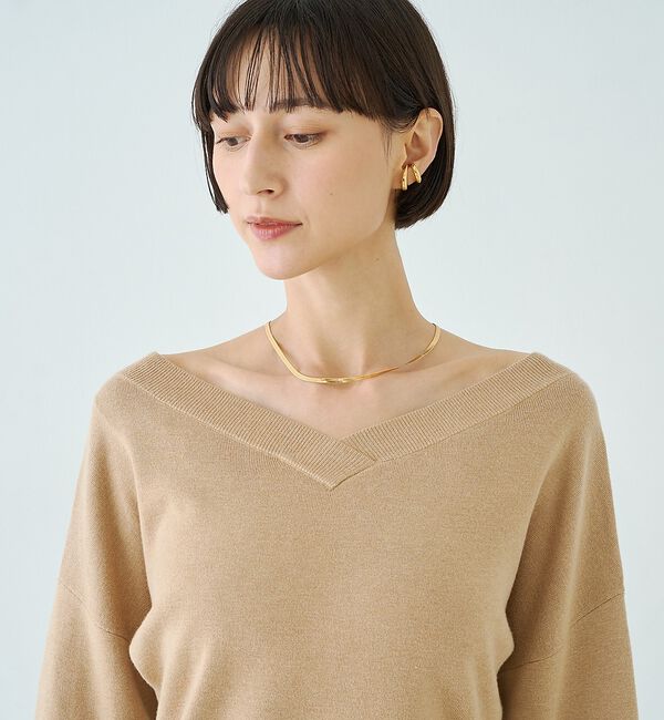 Rouge vif「【セットアップ対応】前後2WAYウール混フレアスリーブプルオーバー」|ニット・セーター|
