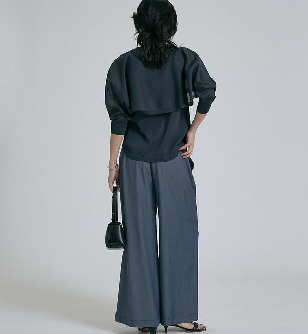qualite「【ケープ&times;タンクの2WAY仕様】シアーケープニット」|シャツ・ブラウス|