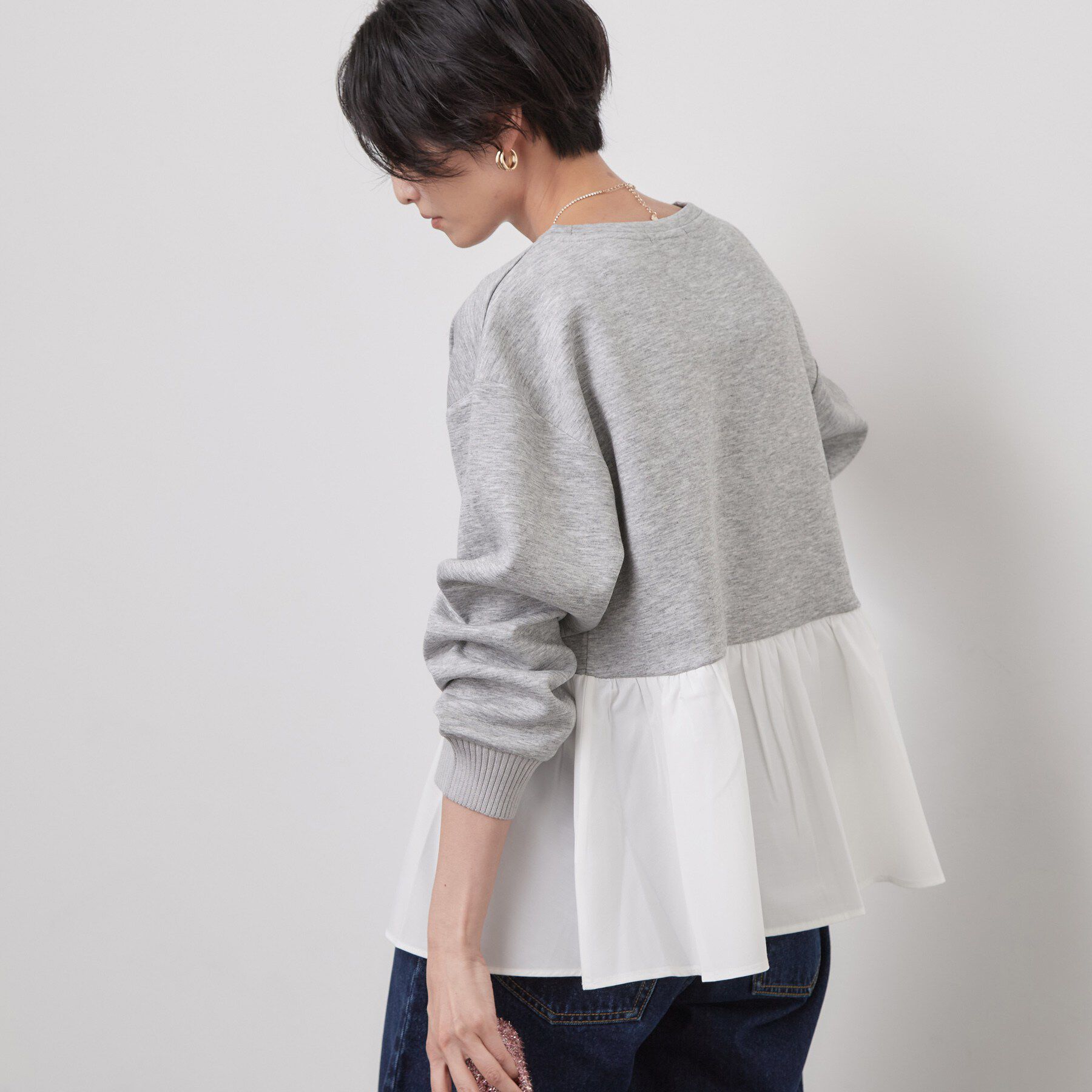 OPAQUE.CLIP「ペプラムドッキングトップス【洗濯機OK】」|Tシャツ・カットソー|