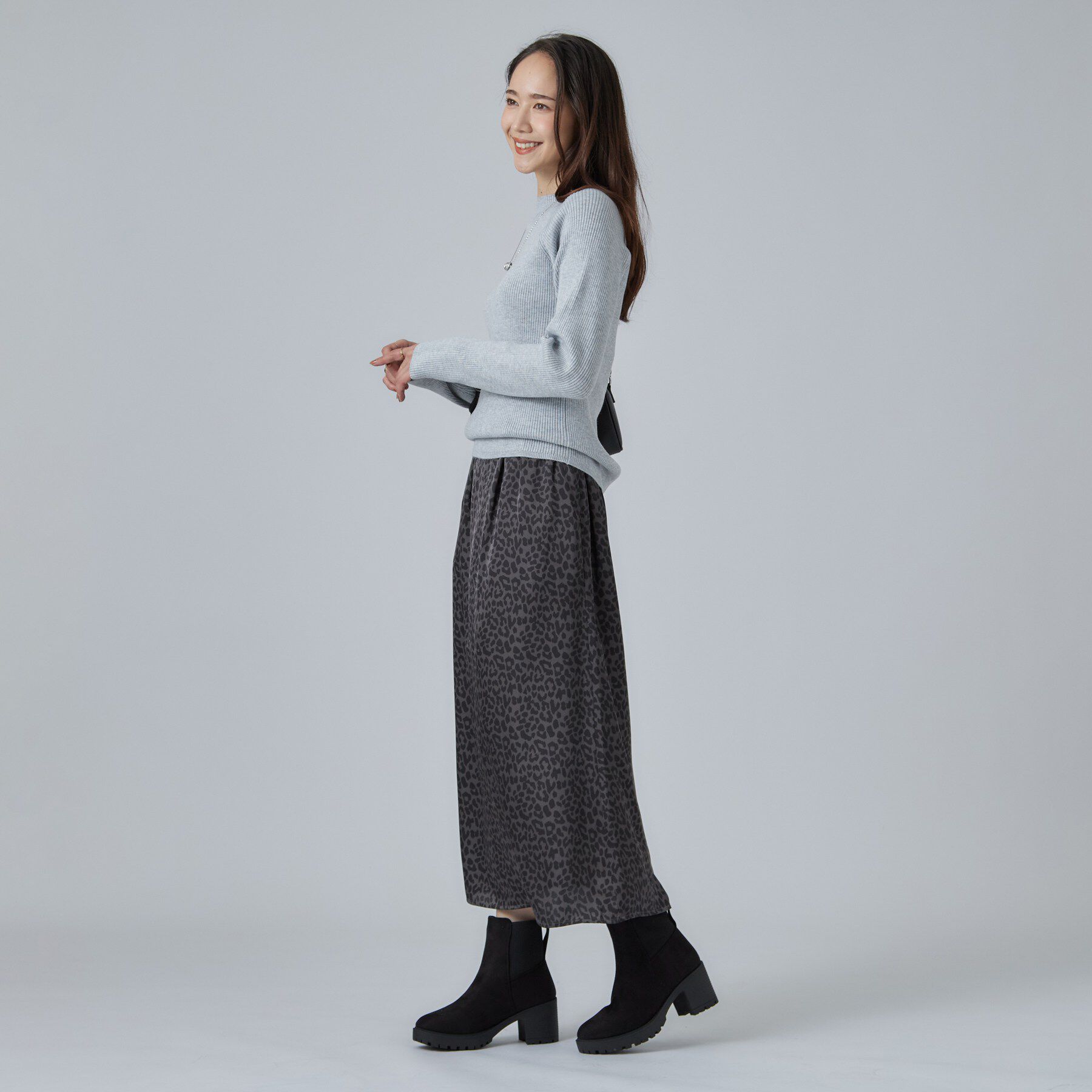 SHOO･LA･RUE「ヒールアップ履口ニットブーツ」|ショートブーツ|