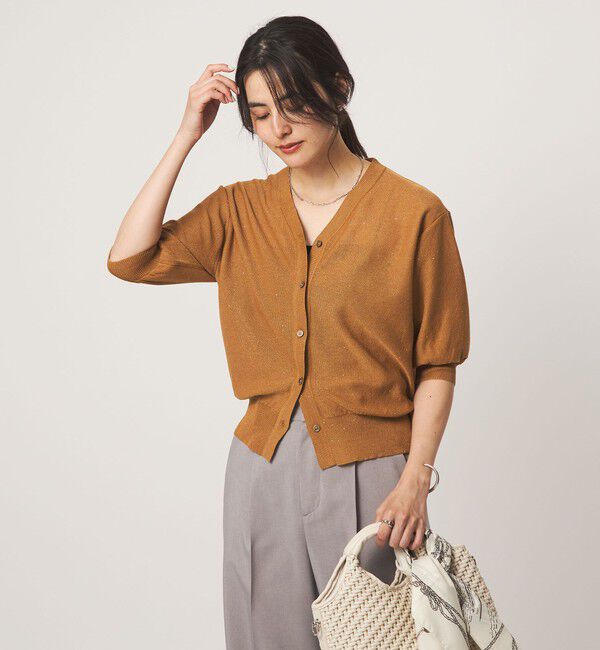 UNITED ARROWS green label relaxing「スパンコール ラメ Vネック ニット カーディガン」|カーディガン|
