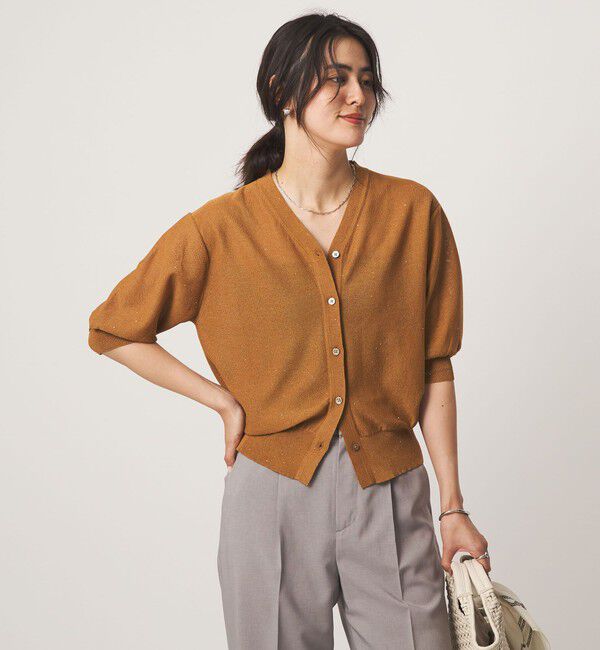 UNITED ARROWS green label relaxing「スパンコール ラメ Vネック ニット カーディガン」|カーディガン|