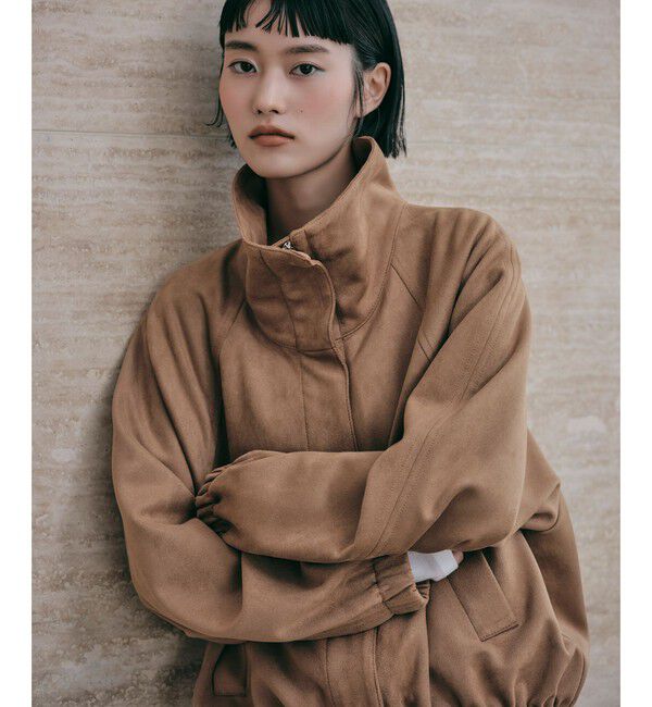 EMMEL REFINES「＜EMMEL REFINES＞EM スウェードライク スソフリル ブルゾン」|その他|BEIGE