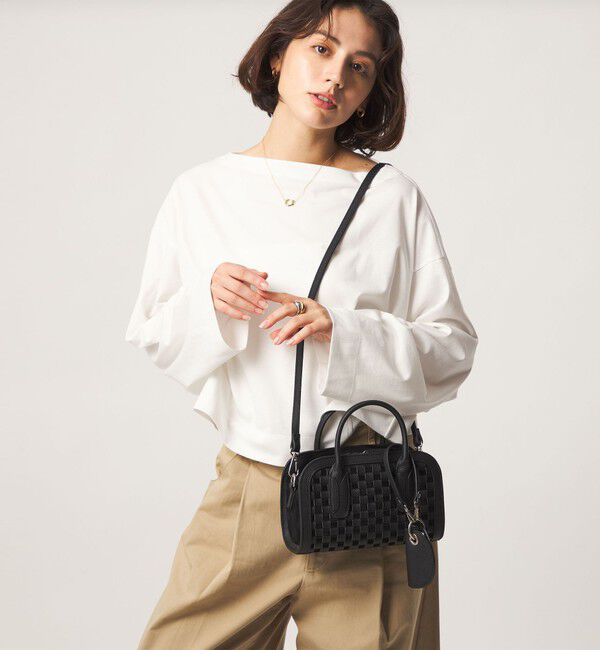 UNITED ARROWS green label relaxing「【別注】＜Hyman Roth＞編み込みバッグ」|ショルダー・メッセンジャー|BLACK