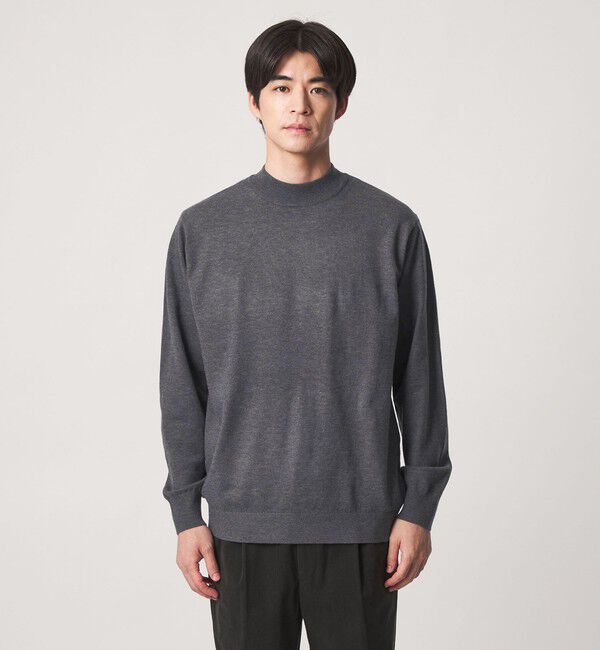 UNITED ARROWS green label relaxing「【WEB限定】JUST fit ハイゲージ ジャケイン モックネック ニット」|ニット・セーター|