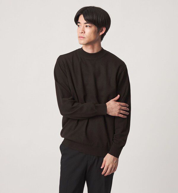 UNITED ARROWS green label relaxing「【WEB限定】JUST fit ハイゲージ ジャケイン モックネック ニット」|ニット・セーター|