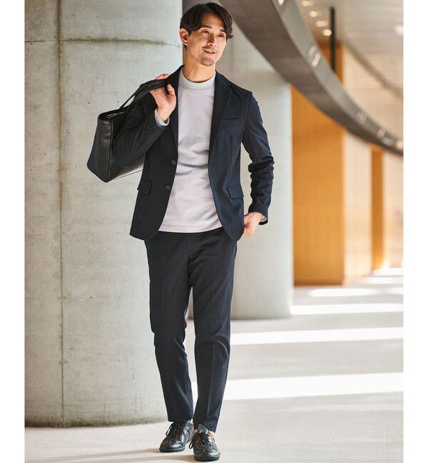 UNITED ARROWS green label relaxing「【WEB限定】JUST fit ウールライク ナロー セットアップ ジャケット＆パンツ -ストレッチ-」|スーツ|NAVY