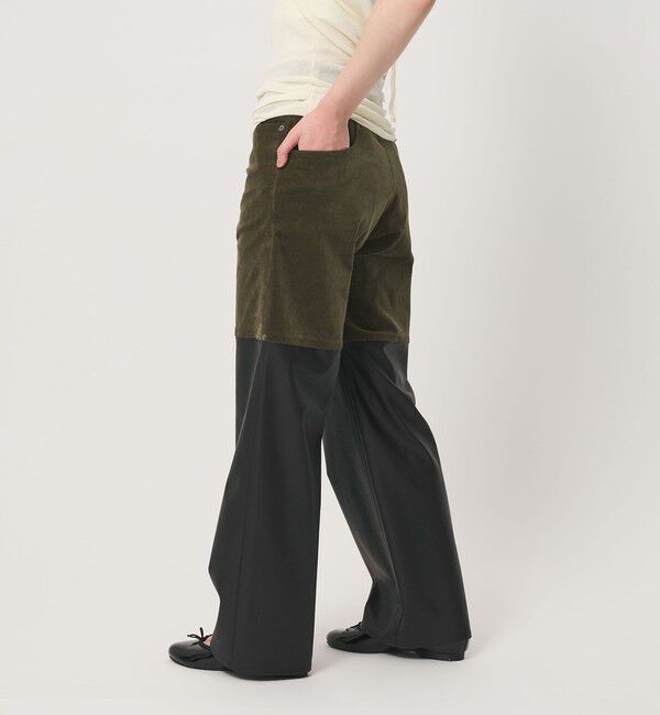ATTISESSION「＜ATTISESSION＞CORD&times;レザーライク パンツ」|チノ|