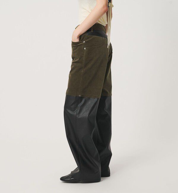 ATTISESSION「＜ATTISESSION＞CORD&times;レザーライク パンツ」|チノ|