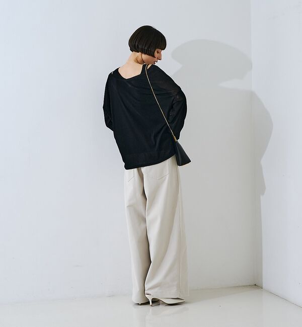 Rouge vif「【2点セット】シアーベロアストライプアンサンブル」|Tシャツ・カットソー|