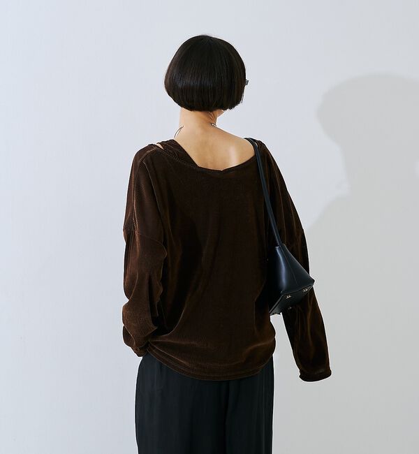 Rouge vif「【2点セット】シアーベロアストライプアンサンブル」|Tシャツ・カットソー|