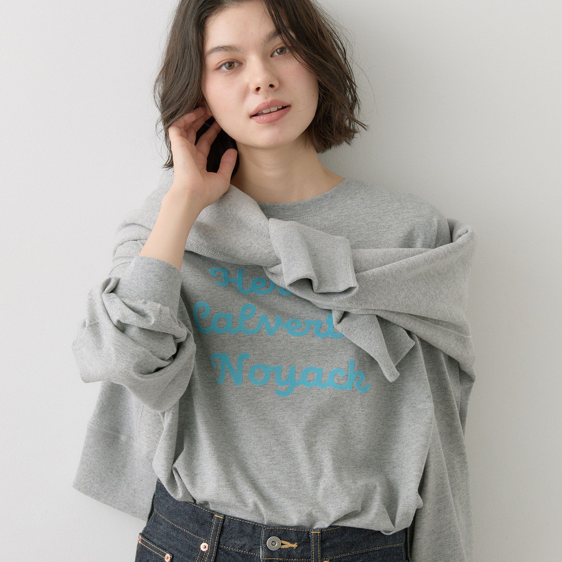 Dessin「【洗える】オーガニックコットン ロングスリーブTシャツ」|Tシャツ・カットソー|グレー(012)