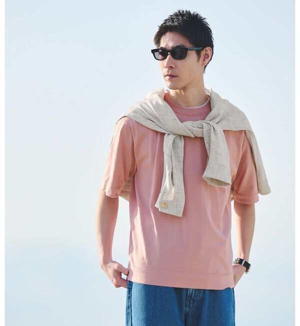 UNITED ARROWS green label relaxing「遮熱 半袖 Tシャツ -マシンウォッシャブル・UVカット・接触冷感・遮熱-」|Tシャツ・カットソー|PINK