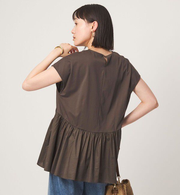 UNITED ARROWS green label relaxing「エアリー ボリューム カットソー 接触冷感」|Tシャツ・カットソー|DK.BROWN