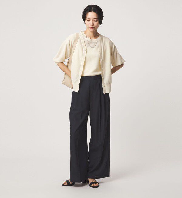 UNITED ARROWS green label relaxing「ボイル 2タック イージー ワイドパンツ マシンウォッシャブル 吸水速乾 通気性」|スラックス|