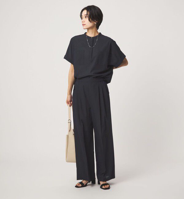 UNITED ARROWS green label relaxing「ボイル 2タック イージー ワイドパンツ マシンウォッシャブル 吸水速乾 通気性」|スラックス|