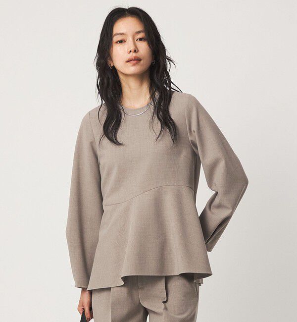 UNITED ARROWS green label relaxing「ライト ダブルクロス ブラウス ウォッシャブル ストレッチ」|シャツ・ブラウス|BEIGE