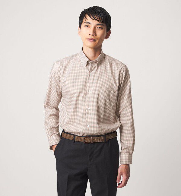 UNITED ARROWS green label relaxing「エブリット コットンオックス ギンガムチェック スナップ ボタンダウン シャツ -イージーアイロン-」|シャツ・ブラウス|MD.BROWN