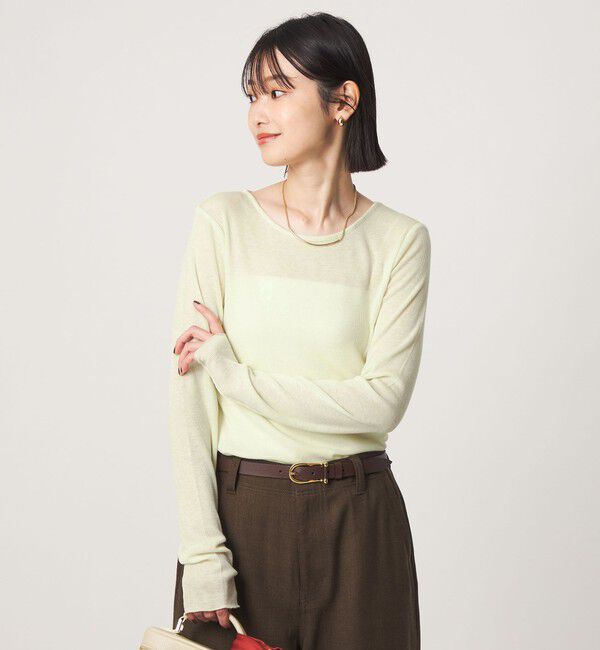 UNITED ARROWS green label relaxing「［size SHORTあり］テレコ クルーネック プルオーバー」|Tシャツ・カットソー|YELLOW