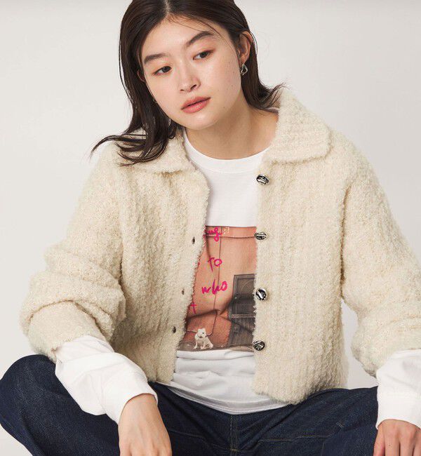 UNITED ARROWS green label relaxing「＜GLR_MINE＞フェザー ニット カーディガン」|カーディガン|