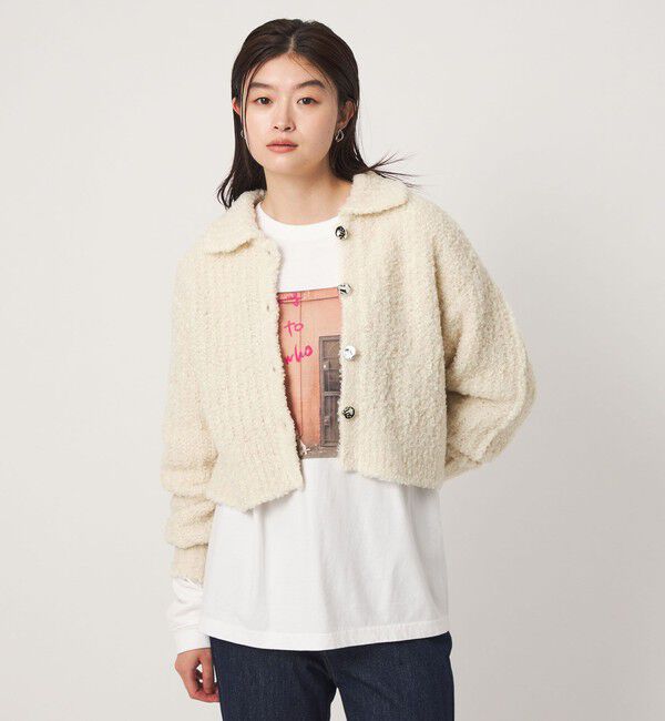 UNITED ARROWS green label relaxing「＜GLR_MINE＞フェザー ニット カーディガン」|カーディガン|