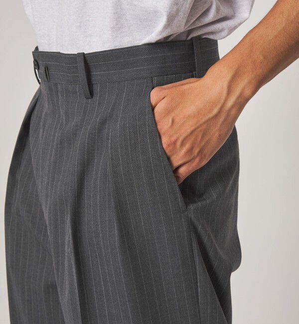 STEVEN ALAN「＜Steven Alan＞ TW ストライプ イン ツープリーツ ドレス トラウザーズ II」|スラックス|