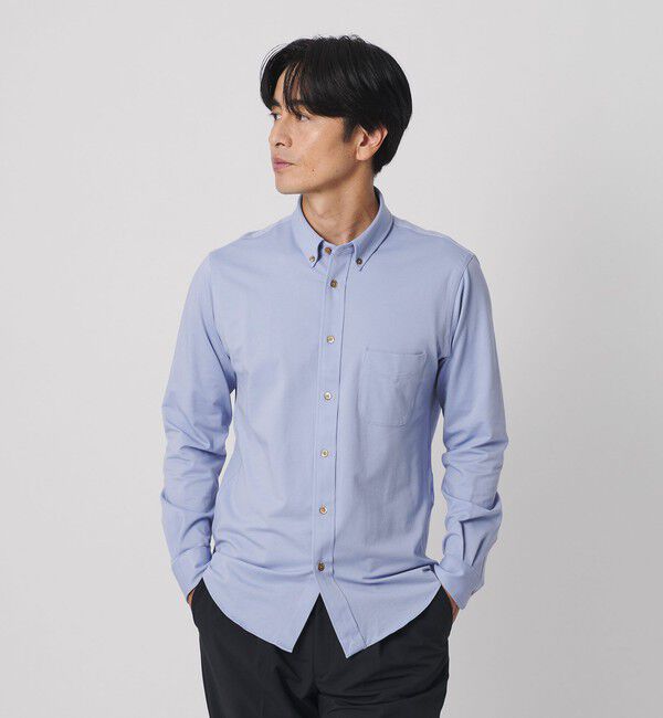 BEAUTY&YOUTH UNITED ARROWS「クイック ストレッチ シャンブレー ボタンダウン シャツ SLIM型 吸水速乾 タテヨコストレッチ」|シャツ・ブラウス|LT.BLUE