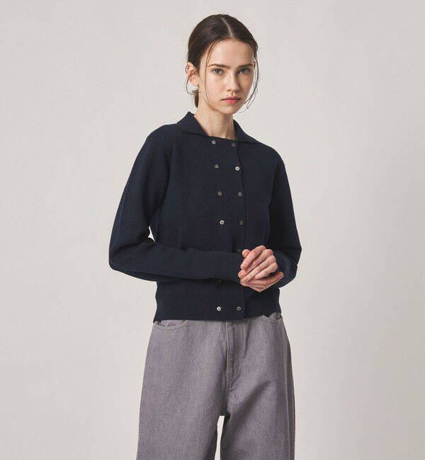 STEVEN ALAN「＜Steven Alan＞コットン カシミヤ ダブルブレステッド カーディガン」|カーディガン|NAVY