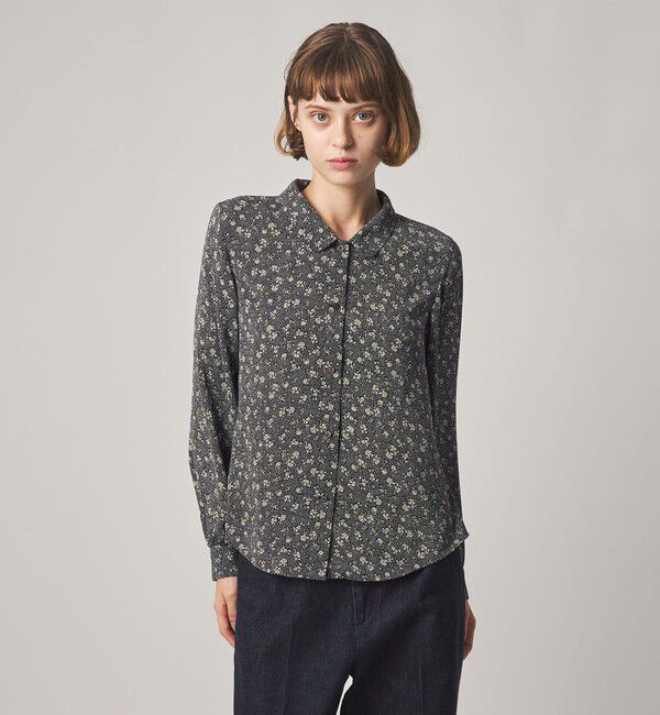STEVEN ALAN「＜Steven Alan＞ドット フラワー ブラウス」|シャツ・ブラウス|NAVY