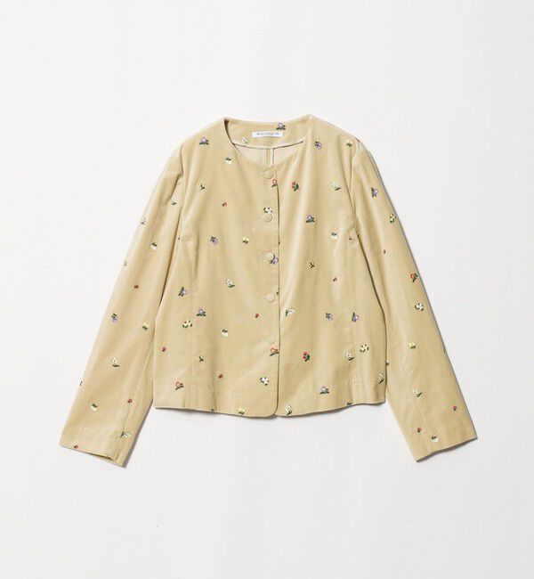 BEAUTY&YOUTH UNITED ARROWS「ベロア エンブロイダリー ノーカラージャケット」|ノーカラージャケット|NATURAL