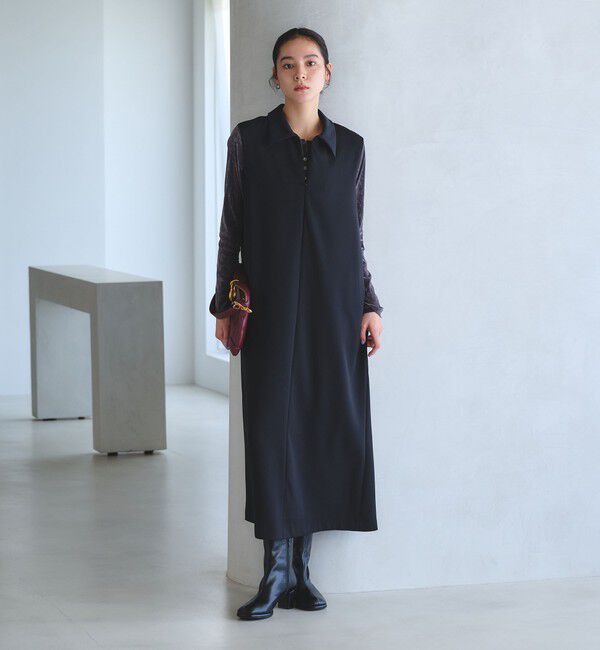 BEAUTY&YOUTH UNITED ARROWS「【WEB限定 Wardrobe DAILY MINIMAL】ダブルクロス スキッパーワンピース ウォッシャブル」|ワンピース|