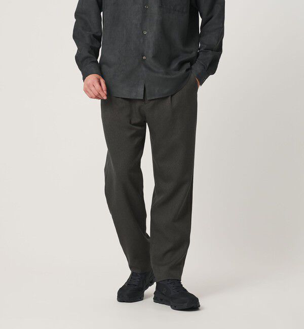 BEAUTY&YOUTH UNITED ARROWS「【WEB限定 WARDROBE SMART】 ウールライク ステルスポケット 1P セミワイド パンツ」|チノ|DK.GRAY