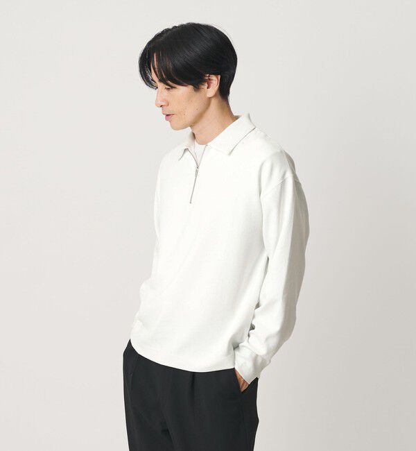 BEAUTY&YOUTH UNITED ARROWS「FUSION TWILL ハーフジップ カットソー UVカット タテヨコストレッチ 」|Tシャツ・カットソー|WHITE