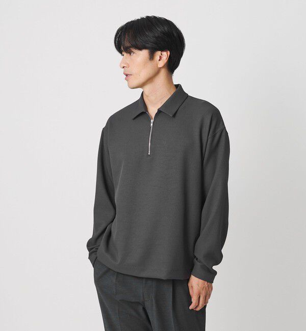 BEAUTY&YOUTH UNITED ARROWS「FUSION TWILL ハーフジップ カットソー UVカット タテヨコストレッチ 」|Tシャツ・カットソー|DK.GRAY
